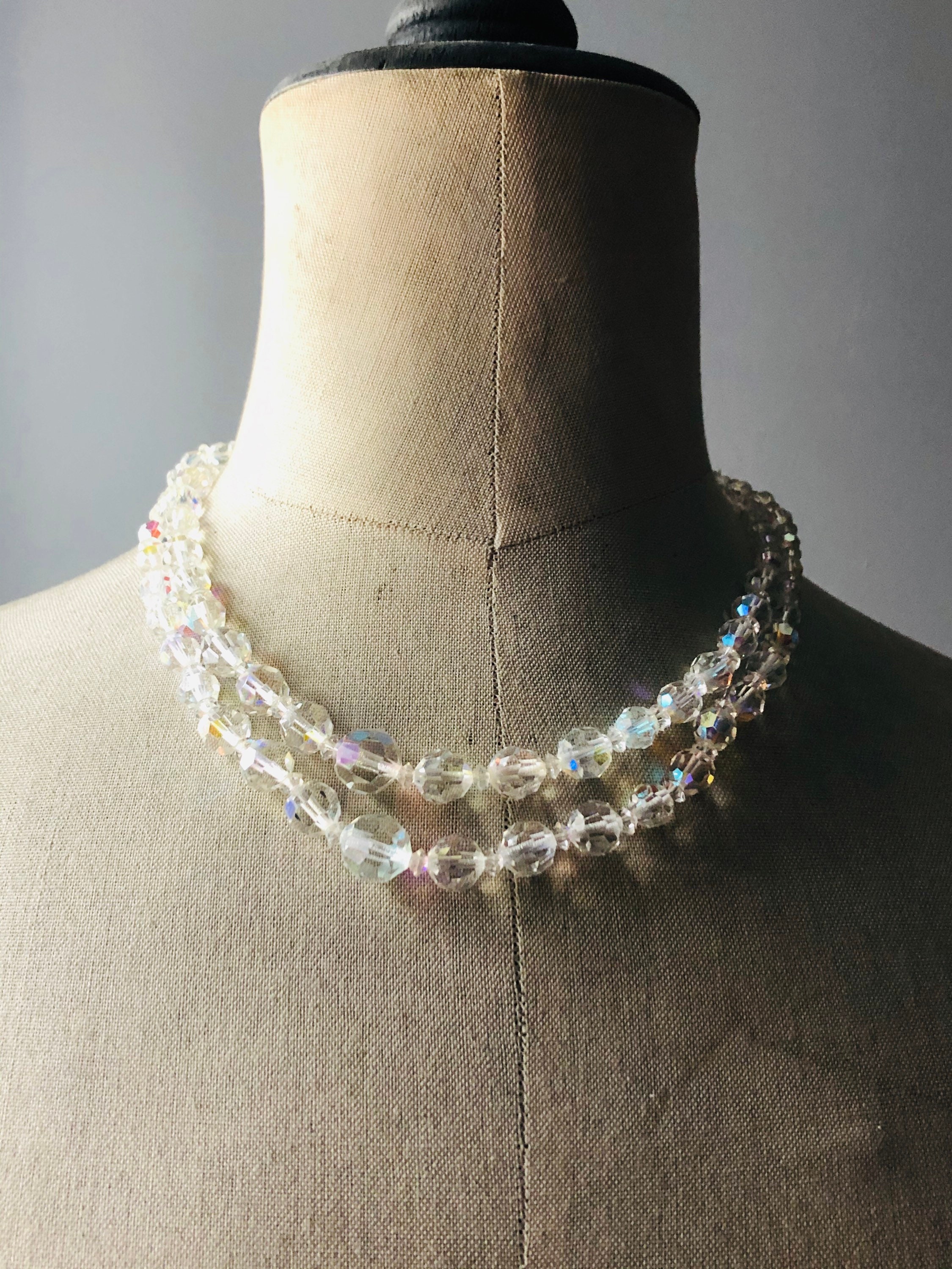 Crystal bead cheap necklace vintage