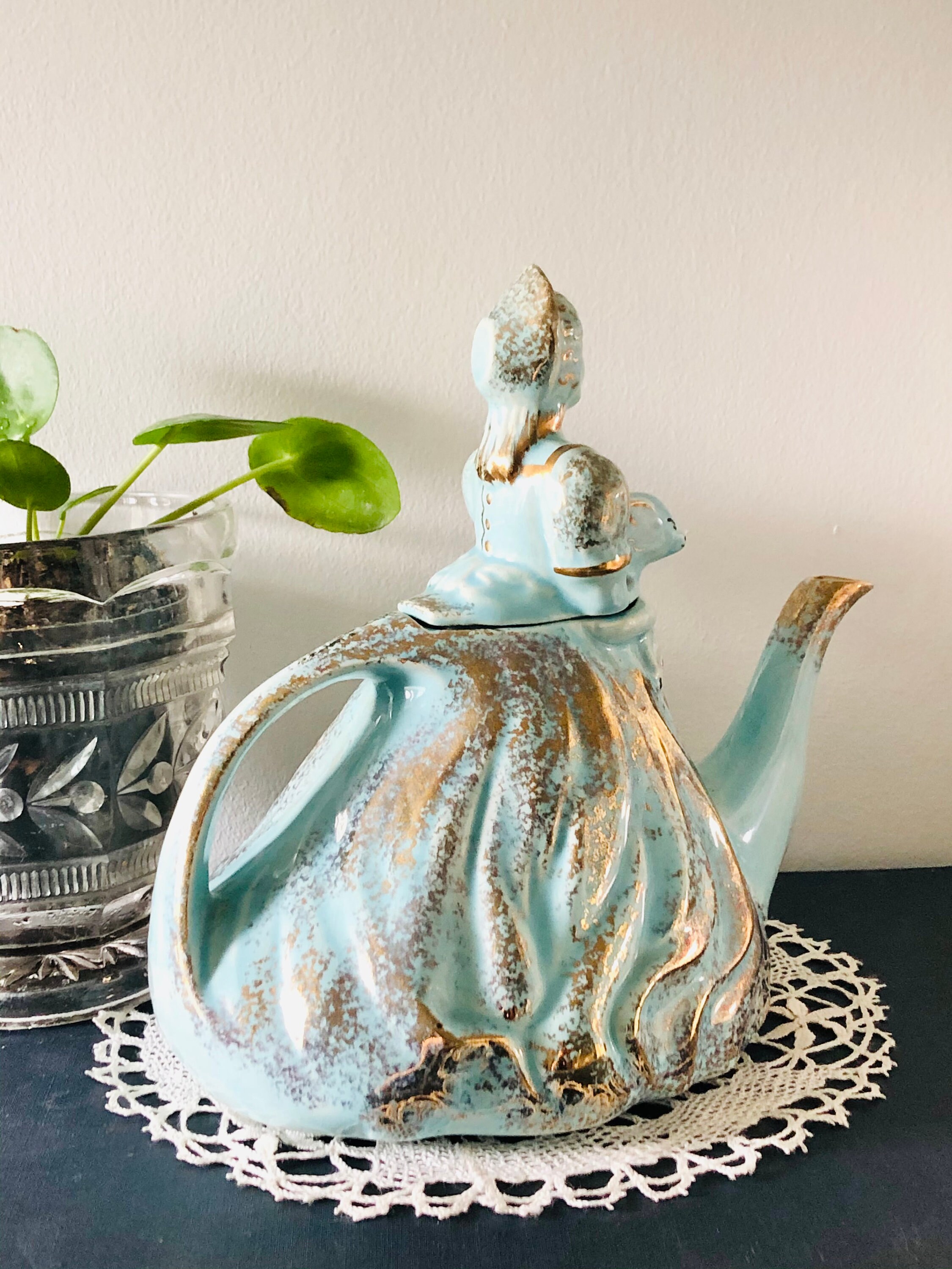 Vintage English Novelty China Teapot, Mary Had a Little Lamb Teapot