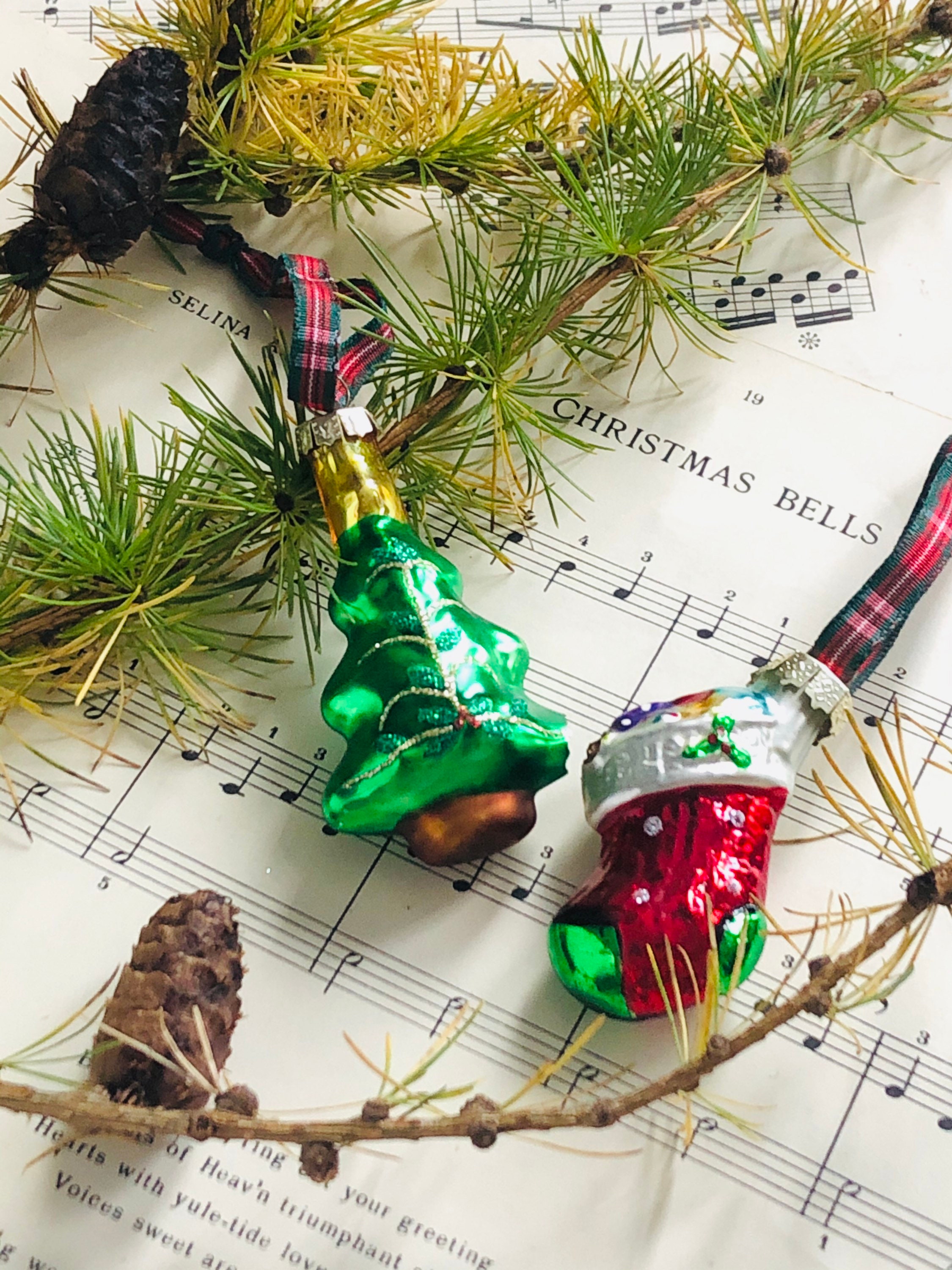 Vintage mercury glass CHristmas Tree Baubles . Vintage Etsy