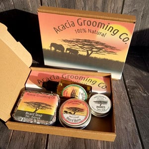 Bartpflege Geschenkset Alle natürlichen Öle, Balsame, Seifen, Wachs