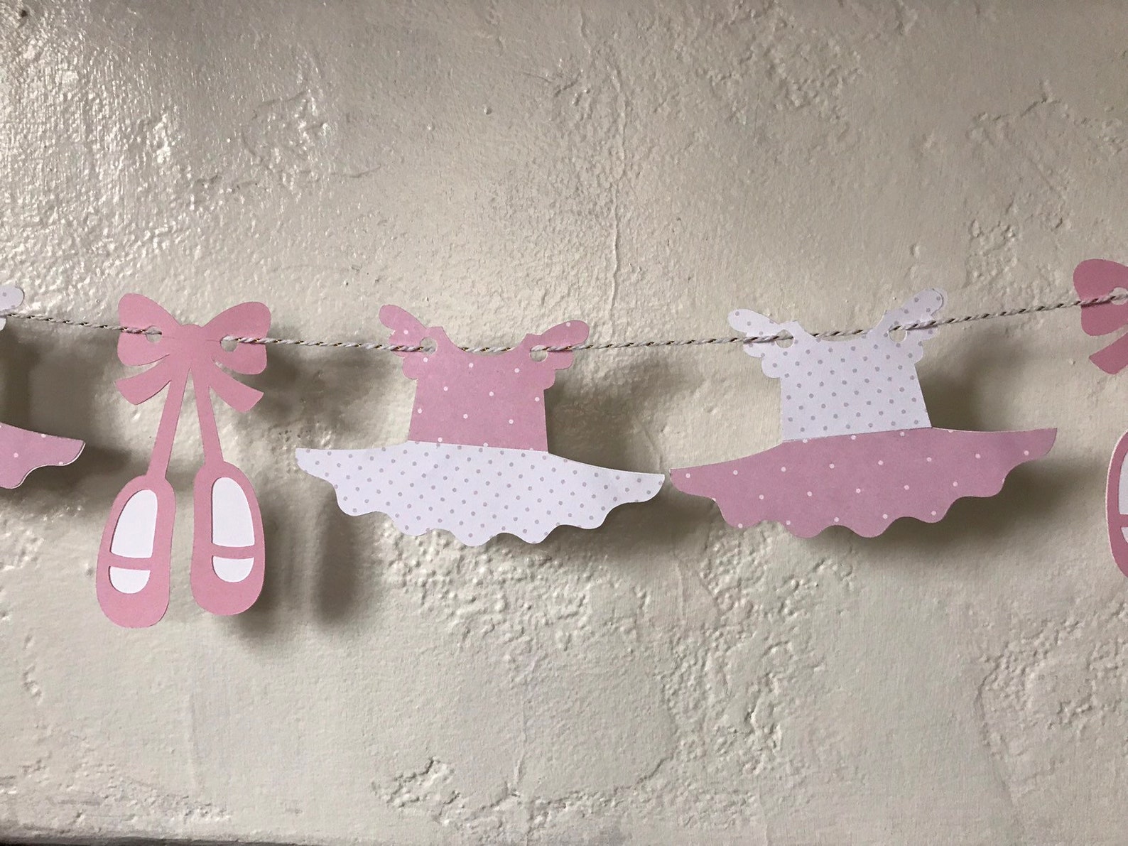 ballerina birthday banner, ballet slippers, tutu, ballerina pink and gold banner, ballet shoes, ballerina leotard, two two birth
