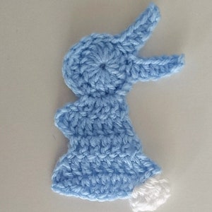 CROCHET PATTERN for the Baby Bunny Applique - crochet - applique - sewing - design - flat - cotton - tail - blue - jacket