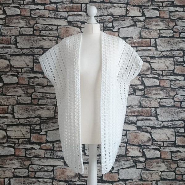 Crochet Pattern for the carefree cardi - warm cozy fashion - easy crochet - basic and beautiful - white - cardigan - baggy fitted - jacket