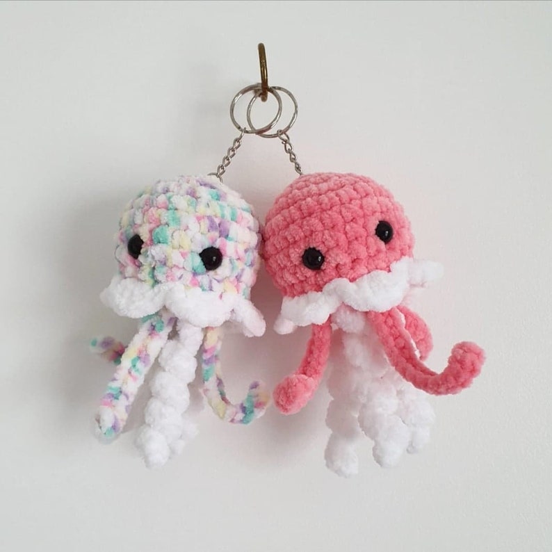 Mini Jellyfish Crochet Pattern, Key ring Nursery, Décor, Mobile, Beginner, PDF, Pattern, Newborn, Sea Creature image 1