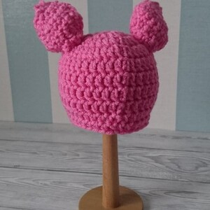 CROCHET PATTERN for the Little Piggy Hat Size Newborn, Pdf, Baby, head wear, Pig, Farm Animal, pink, first size, the crochet blog image 5