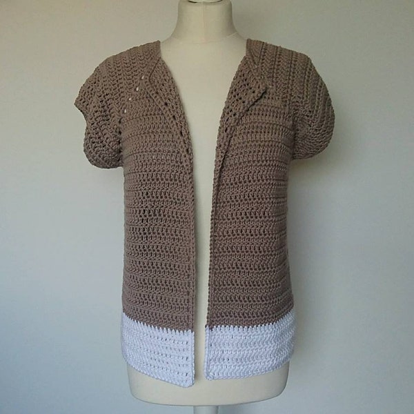 CROCHET PATTERN for the Country Cotton Cardigan - in sizes XS to 3XL - autumn, cozy, warm, raglan style, fashion, pdf download, cotton