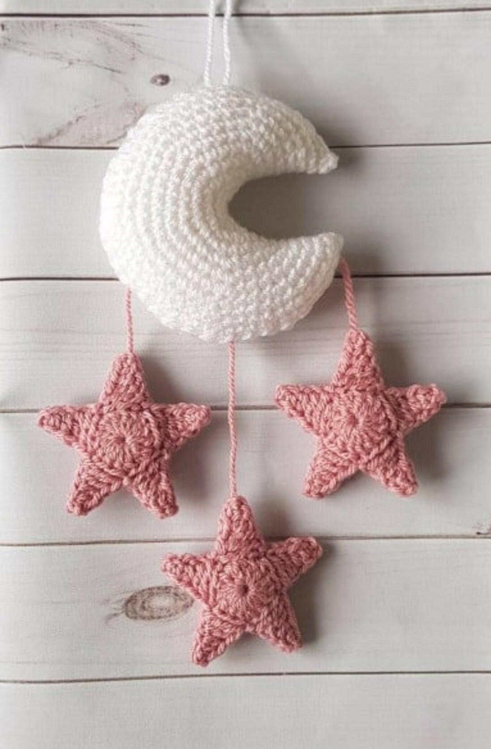 CROCHET PATTERN for the Moon and Stars Crochet Wall Hanging, Nursery