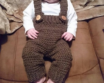 CROCHET PATTERN! bonny baby dungarees - PDF download - baby - trousers - buttoned - new born - first size - three months - crochet pattern