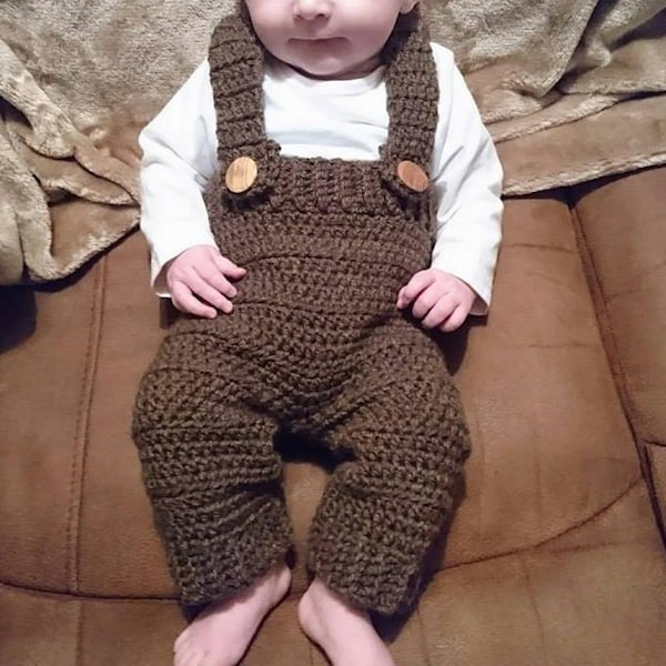 CROCHET PATTERN! bonny baby dungarees - PDF download - baby - trousers - buttoned - new born - first size - three months - crochet pattern