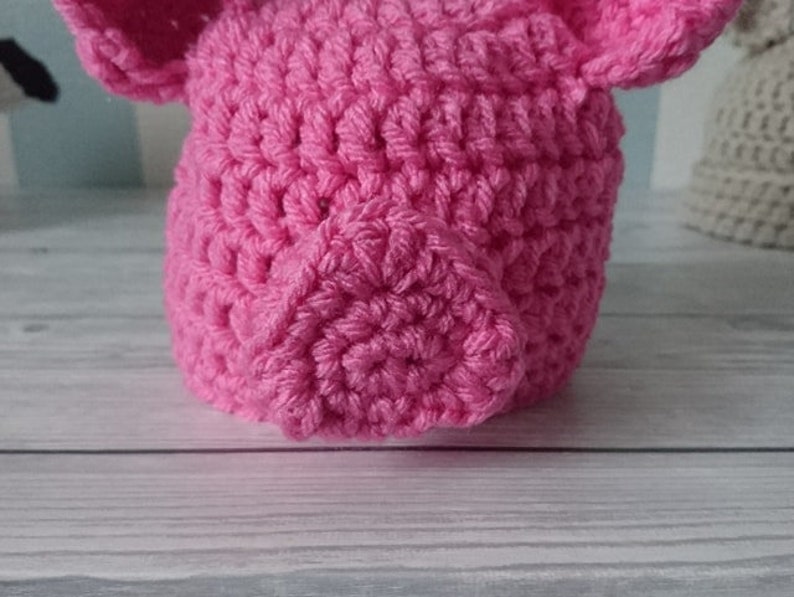 CROCHET PATTERN for the Little Piggy Hat Size Newborn, Pdf, Baby, head wear, Pig, Farm Animal, pink, first size, the crochet blog image 4