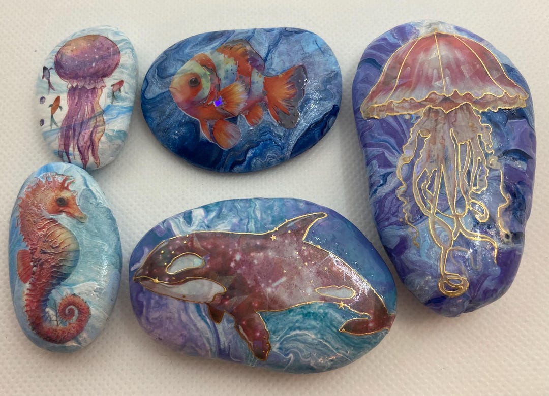 Lake Life Painted Rocks Ocean Life Painted Rocks - Etsy