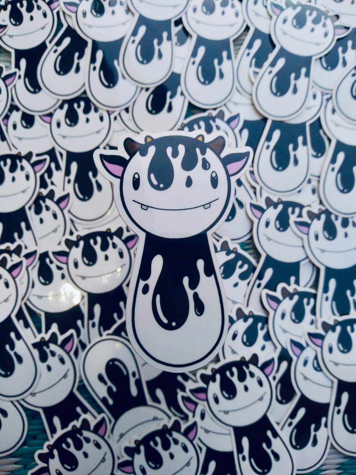 Inky Moo Cow Monster Vinyl Sticker Etsy