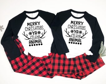 Merry Christmas Ya Filthy Animal Home Alone Shirt Holiday Pajamas Home Alone 2 Wet Bandits Kevin Mccallister Dog Pajamas Etsy
