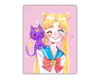 Usagi & Luna Sailor Moon Print (5x7)