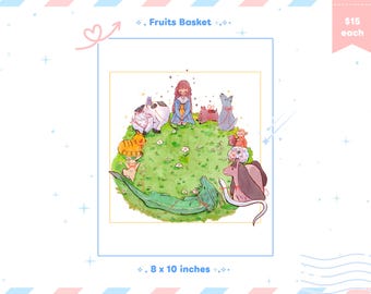 Red String of Fate Fruits Basket Print (8x10)