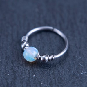 Opal Translucent Beauty Dainty Nose Hoop or Cartilage Earring 16G 18G 20G 22G