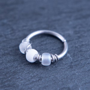 16G 18G 20G Ice Snowflake Nose Hoop Ring or Cartilage Earring