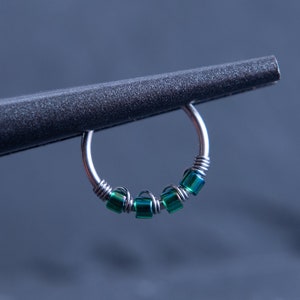 20G 22G Green Lustre Nose Hoop Ring or Cartilage Earring