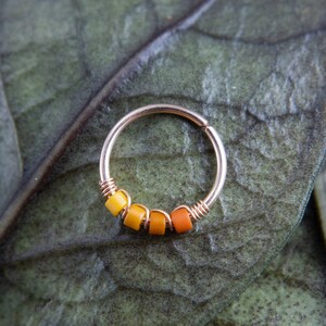 Gold Sunshine Thin Nose Hoop Ring or Cartilage Earring, Helix, Tragus, Rook, 14kt Gold Filled 20G 22G