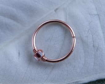 Dainty 14kt Rose Gold Filled Nose Ring or Helix Earring - 20G 22G