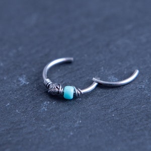 20G Hinged Segment Hoop: 8mm 316L Stainless Steel Nose/Ear Ring