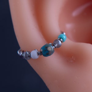 20G Turquoise Boho Cartilage Conch Earring Piercing Hoop