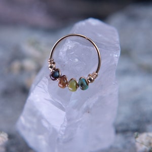 Thin Conch Ring Hoop, Picassso Large Cartilage Earring, Helix Piercing Ring, 316L Stainless Steel, 20G 14kt Gold Filled