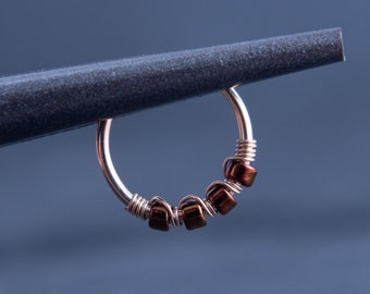 20G 22G Metallic Cinnamon Bronze 14kt Gold Filled Nose Hoop Ring or Cartilage Earring