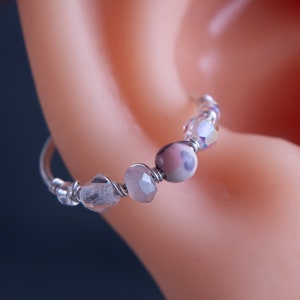 20G 12mm Crystal Gemstone Mix Conch Earring