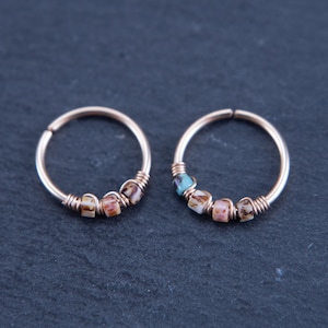 Sandy Shores 14kt Gold Filled Nose Hoop Ring or Cartilage Earring