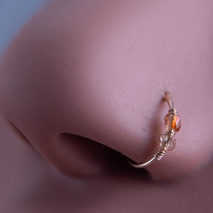 Tiny Thin Snug 22G Gold Nose Hoop Ring or Cartilage Earring