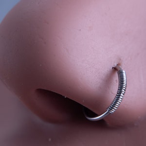 Coil Nose Hoop Ring or Cartilage Earring, Helix Hoop 16G 18G 20G 22G