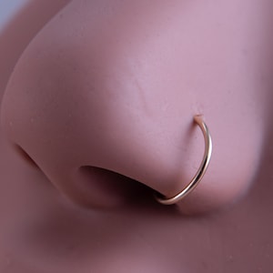 Plain Thin Small Nose Ring, Cartilage Earring, Helix, Tragus, Rook, Silver, Gold, Titanium, Stainless Steel, Rose Gold