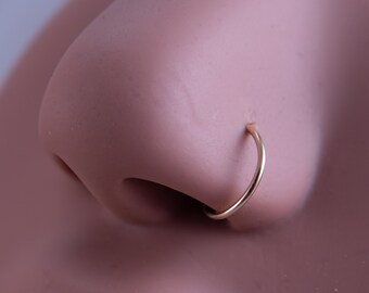 Thin Plain Nose Ring: 20G 22G Cartilage Hoop