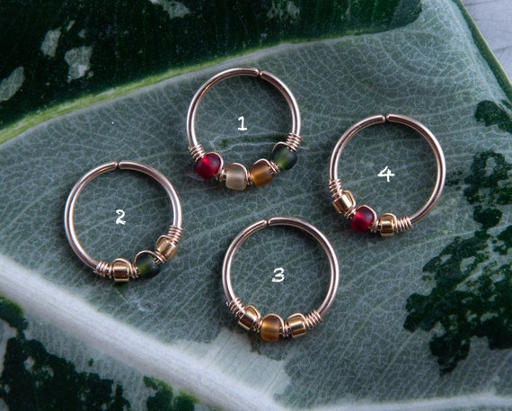 Festive 14kt Gold Filled Nose Hoop Ring or Christmas Cartilage Earring 20G 22G