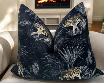 Handmade Bengal Tiger Velvet Pillow Cover: Designer Decorative Cushion