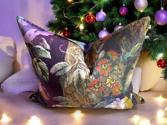 Handmade Linen Pillow Cover: Designer Guild Floral, Double-Sided