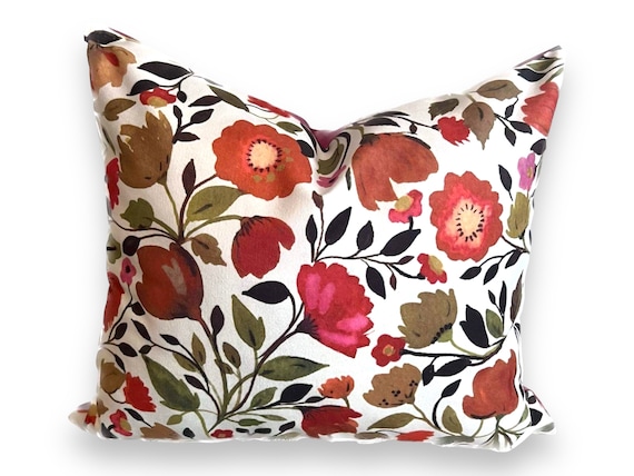 High-End Luxury Designer Clarke & Clarke Kim Parker in  Red Tulips Velvet Cushion Cover -  Handmade Exclusive Decorative Pillow