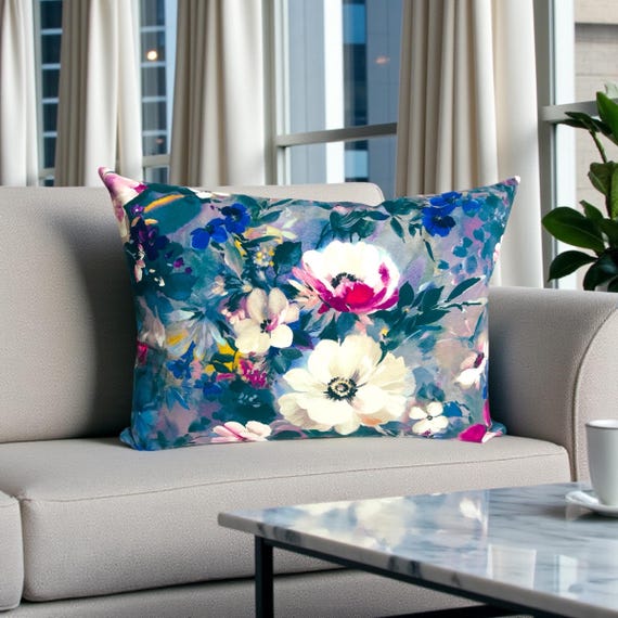 Luxury Handmade Floral Velvet Pillow Cover - Clarke & Clarke Rugosa Damson