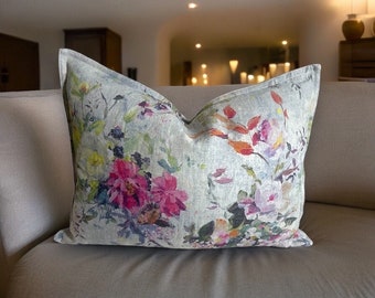 Designer Guild AUBRIET - FUCHSIA Linen Pillow Cover FDG2559/01  -On Both Sides / Designer pillow cover/High End pillow/Decorative Pillow