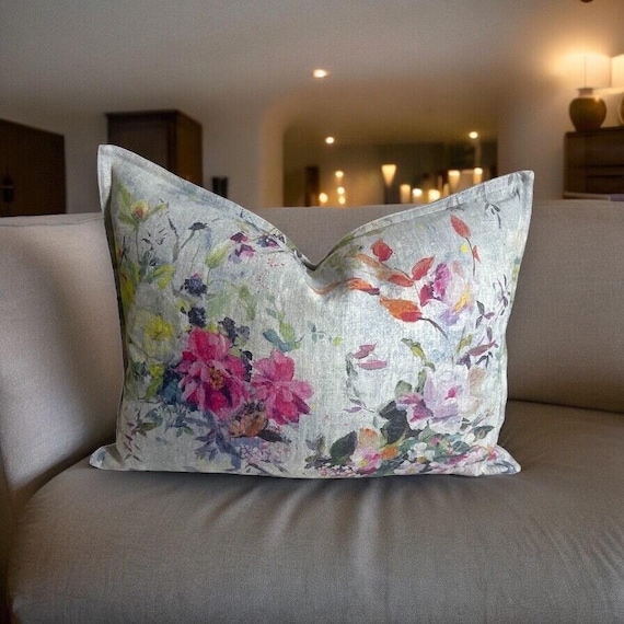 Handmade Linen Pillow Cover: Designers Guild Aubriet Fuchsia Floral