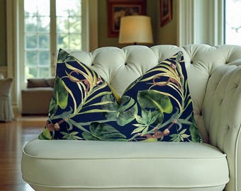 Luxury High End Designer Clarke&Clarke Linen/Cotton Pillow Cover in Monkey Business,  IndigoF0998/02-  Handmade Pillow Interior Decorative