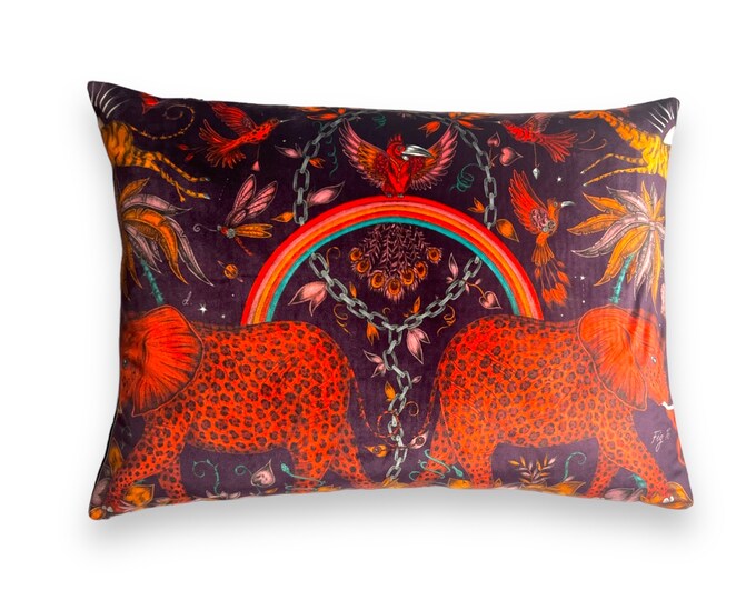 Emma J Shipley Velvet Pillow Cover in Zambezi /designer Pillow Cover