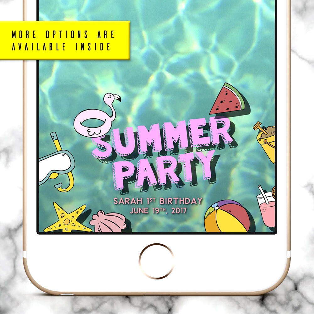 Summer Party Snapchat Filter Pool Party Snap chat filter Etsy