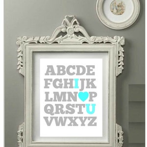 Letra do alfabeto para impressão - ABC Nursery Instant Download Wall Art - Boy