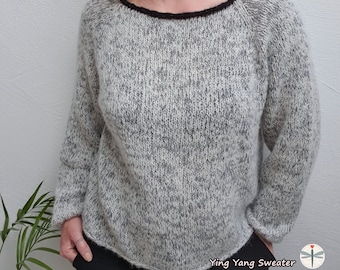 Knitted sweater Ying Yang Sweater - Instructions for knitting yourself
