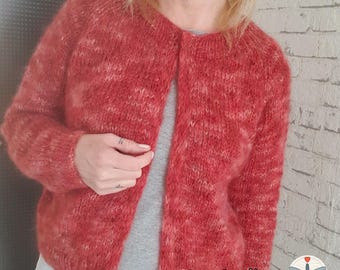 Knitting pattern for Pop Cardigan / Knit Jacket / RVO Mohair Jacket / PDF Download German / Modern Knit Design