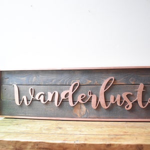 Wanderlust Gift-Adventure Awaits-Rustic-Wood Sign-Home Decor-Wall Art-Rustic Decor-Custom-Logo Design-Wall Decor-3D-Farmhouse Sign-Handmade image 6