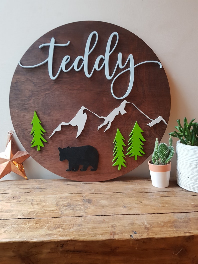 Mountainsnursery Decornursery Name Signnursery Wall Etsy