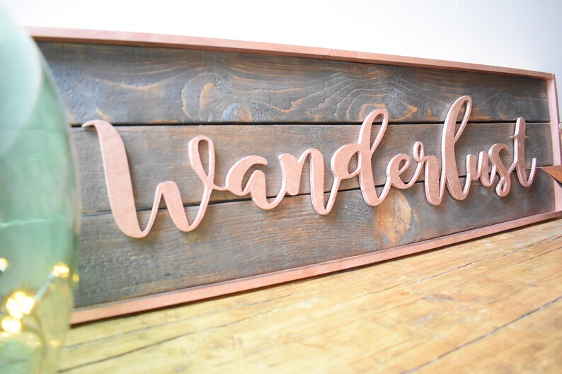 Wanderlust Gift-Adventure Awaits-Rustic-Wood Sign-Home Decor-Wall Art-Rustic Decor-Custom-Logo Design-Wall Decor-3D-Farmhouse Sign-Handmade image 7